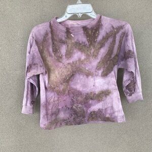 Botanically-dyed plant-dyed eco-printed 100% cotton shirt handmade in Ukraine